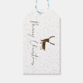 SlipperyJoe Merry Kerstfeest rendier rode neus mie Cadeaulabel (Voorkant)