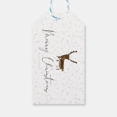 SlipperyJoe Merry Kerstfeest rendier rode neus mie Cadeaulabel (Achterkant)