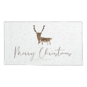 SlipperyJoe Merry Kerstfeest rendier rode neus mie Kussensloop (Achterkant)