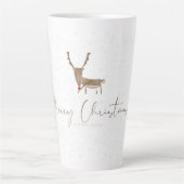 SlipperyJoe Merry Kerstfeest rendier rode neus mie Latte Mok (Voorkant)