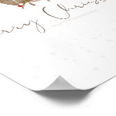 SlipperyJoe Merry Kerstfeest rendier rode neus mie Poster (Hoek)