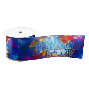 SlipperyJoe NYC graffiti maan omringd door wervele Lint
