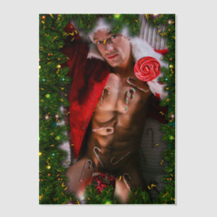 SlipperyJoe snoep stokken mannelijke borst lolly k Vellum Uitnodigingen