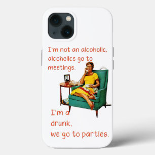 SlipperyJoe socialiserend drinkfeest vintage vrouw iPhone 13 Hoesje