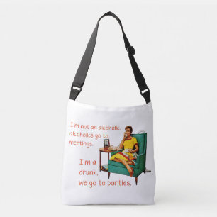 SlipperyJoe socialiserend drinkfeest vintage vrouw Crossbody Tas