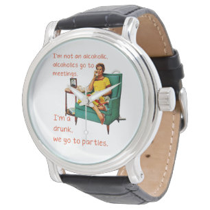 SlipperyJoe socialiserend drinkfeest vintage vrouw Horloge