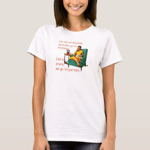 SlipperyJoe socialiserend drinkfeest vintage vrouw T-shirt