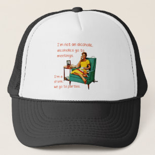 SlipperyJoe socialiserend drinkfeest vintage vrouw Trucker Pet
