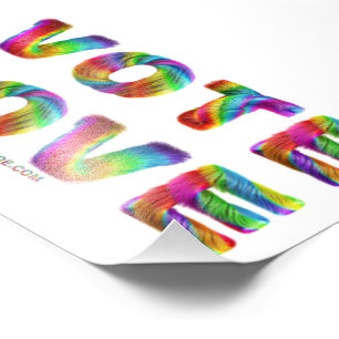 SlipperyJoe stem liefde gelijkheid regenboogkleuri Foto Afdruk