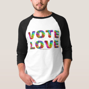 SlipperyJoe stem liefde gelijkheid regenboogkleuri T-shirt