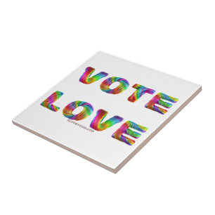 SlipperyJoe stem liefde gelijkheid regenboogkleuri Tegeltje