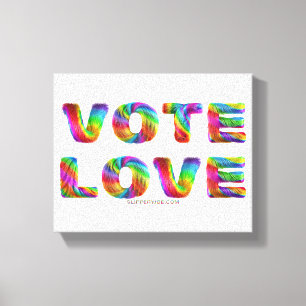 SlipperyJoe stem love gelijkheid regenboogkleurige Canvas Afdruk