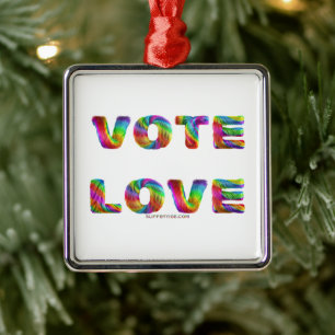 SlipperyJoe stem love gelijkheid regenboogkleurige Metalen Ornament