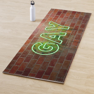 SlipperyJoe verlichte gay neonbord helder levendig Yogamat