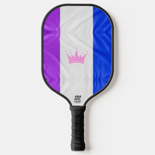 SlipperyJoe versleept de paarse witte blauwe kroop Pickleball Paddle (Voorkant)