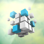 SlipperyJoe's 3D-kubussen boeiende arrangement Raamsticker (Vel 3)