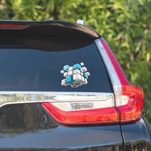 SlipperyJoe's 3D-kubussen boeiende arrangement Sticker