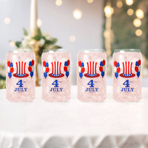 SlipperyJoe's 4 juli Onafhankelijkheidsdag klassie Blikvorm Glas