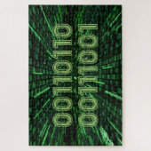 SlipperyJoe's 69 binaire code levendige groene com Legpuzzel (Verticaal)