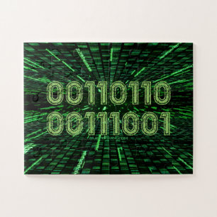 SlipperyJoe's 69 binaire code levendige groene com Legpuzzel