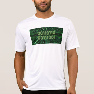 SlipperyJoe's 69 binaire code levendige groene com T-shirt