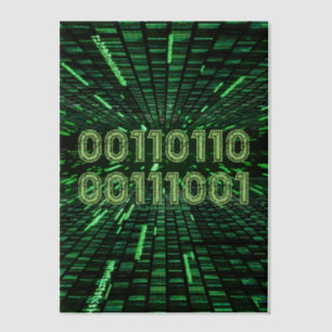 SlipperyJoe's 69 binaire code levendige groene com Vellum Uitnodigingen