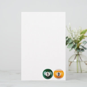 SlipperyJoe's 69 harde pooltafel twee biljartbal Briefpapier