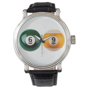 SlipperyJoe's 69 harde pooltafel twee biljartbal Horloge