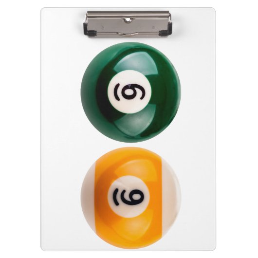 SlipperyJoe's 69 harde pooltafel twee biljartbal Klembord (Voorkant)