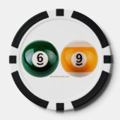 SlipperyJoe's 69 harde pooltafel twee biljartbal Poker Chips (Voorkant)