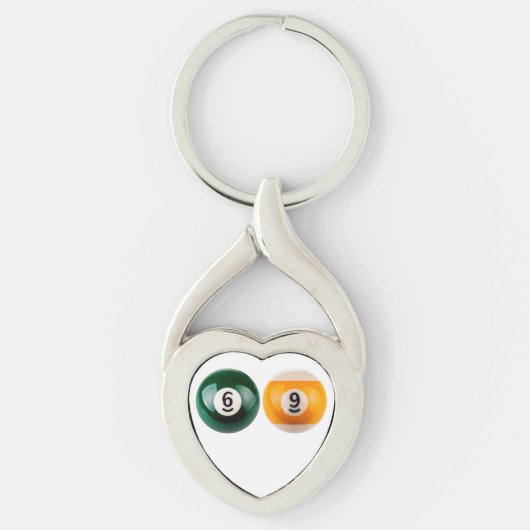 SlipperyJoe's 69 harde pooltafel twee biljartbal Sleutelhanger (Voorkant)
