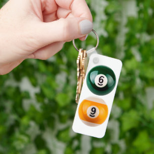 SlipperyJoe's 69 harde pooltafel twee biljartbal Sleutelhanger