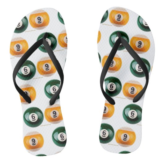 SlipperyJoe's 69 harde pooltafel twee biljartbal Teenslippers (Voetbed)