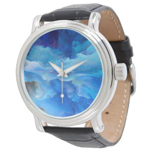 SlipperyJoe's abstracte wolkenkunstwerk kleurrijke Horloge