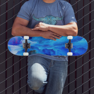 SlipperyJoe's abstracte wolkenkunstwerk kleurrijke Skateboard