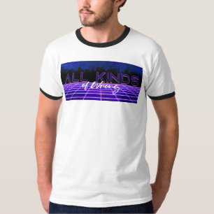 SlipperyJoe's allerlei verkeerde vet 3D-tekst retr T-shirt