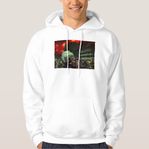 SlipperyJoe's apocalyptische Halloween-scène grote Hoodie