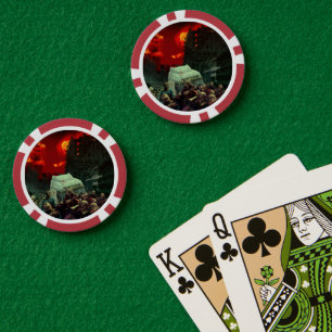 SlipperyJoe's apocalyptische Halloween-scène grote Poker Chips