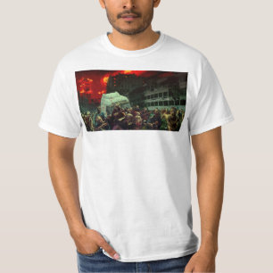 SlipperyJoe's apocalyptische Halloween-scène grote T-shirt