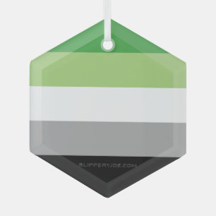 SlipperyJoe's Aromantische Pride Vlag homoseksuele Glas Ornament