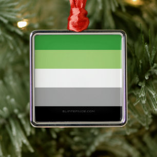 SlipperyJoe's Aromantische Pride Vlag homoseksuele Metalen Ornament