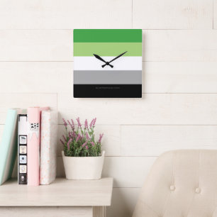 SlipperyJoe's Aromantische Pride Vlag homoseksuele Vierkante Klok