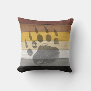 SlipperyJoe's artistieke Beer Hout homo geschenken Kussen