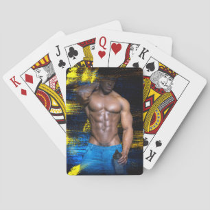 SlipperyJoe's artistieke Black Muscular Man gay pr Pokerkaarten