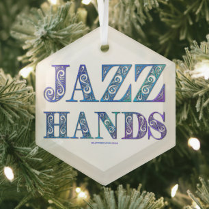 SlipperyJoe's artistieke Jazz Hands levendige kleu Glas Ornament