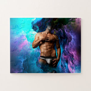 SlipperyJoe's artistieke Man ondergoed bulge gay p Legpuzzel