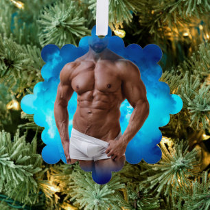 SlipperyJoe's artistieke Masculine Man gay pride g Ornament Kaart