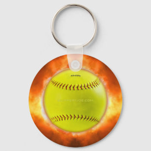 SlipperyJoe's artistieke Softbal op volle toeren g Sleutelhanger