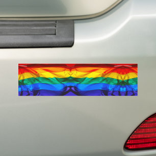 SlipperyJoe's artistieke Wave Gay Pride Flag gifts Bumpersticker
