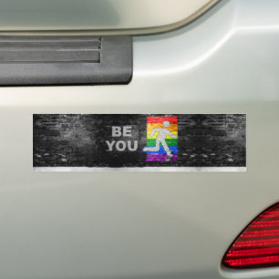 SlipperyJoe's artistieke Wees je homo-pride cadeau Bumpersticker